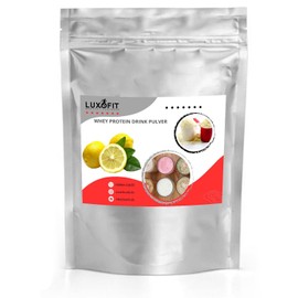 Luxofit Whey Protein Powder, Protein Powder with L-Carnitine, Fruity Taste, Suitable for Muscle Building, Quick and Easy Preparation, Made in Germany (200 g, Lemon)