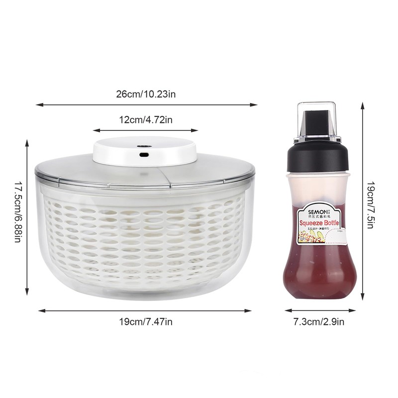 Electric Salad Spinner, 6L Lettuce spinner,Large Capacity Salad Vegetable Dryer,Fruit