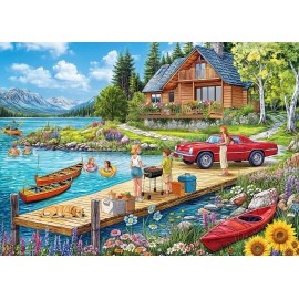 HUADADA 1000 Piece Puzzles for Adults - Tranquil Mountain House - Jigsaw for...