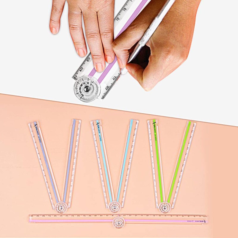 4 PCS Folding Rulers, 30cm Foldable Ruler 15cm Clear Rulers