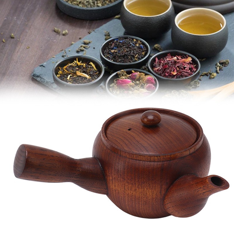 Wooden Tea Pot Traditional Style Durable Tea Kettle Exquisite Whistle