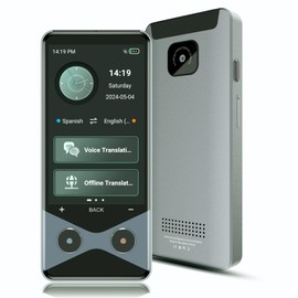 Language Translator Device, 2025 Upgraded Translator No WiFi Needed, Support 4G SIM, Two Way Real Time Voice Instant Two-Way 137 Language Translator, ChatGPT/Offline/Photo Translation-Deep Grey