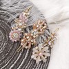 3PCS Rhinestone Bling Flower Small Mini Barrette Decorative Hair Clips
