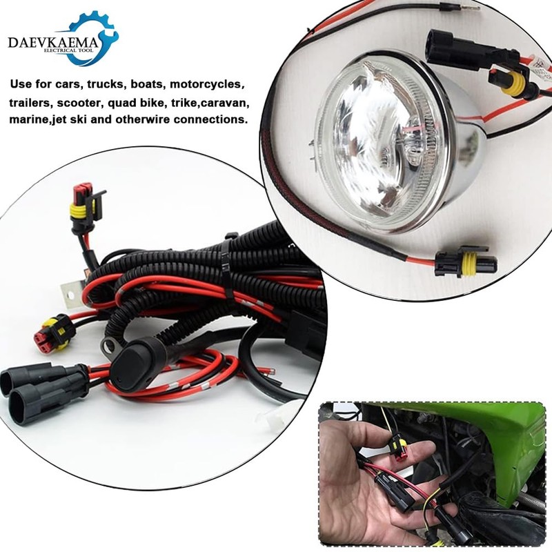 Daevkaema 352Pcs Waterproof Electrical Connector Terminals Automotive Electrical Wire Connectors