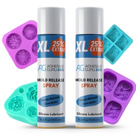 Adhesive Guru Silicone Mold Release Aerosol Spray (2x16.9 fl oz) Lubricant Agent for Epoxy Resin Molds - 2 Pack
