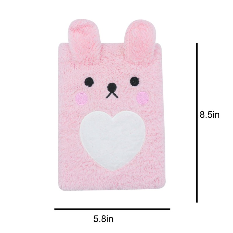 ZGMYC Plush Bunny Notebook Diary for Girls Kids A5 Lined