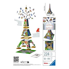 Ravensburger 3D Puzzle 11183 - Eiffel Tower Love Edition - 216 Pieces - The Landmark from the City of Love for Yourself Puzzle from 10 Years