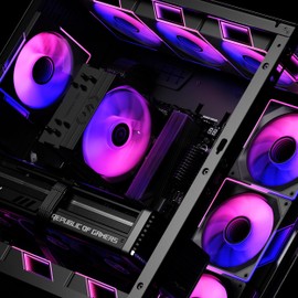 FexaDon Tek 120mm ARGB Computer Case Cooler Fan, 4 Pin PWM, Silent Computer Fan with Infinity Mirror Fan 1550RPM (3 Pack, Black,120mm)