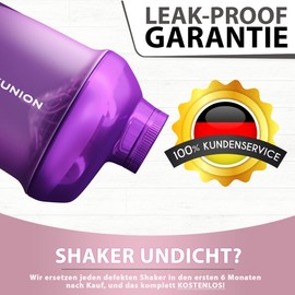 Amityunion Protein Shaker Deluxe 400 ml, Leak-Proof, BPA-Free Fitness Cup with Sieve and Scale for Creamy Whey Powder Shakes, Isolates, Sports Concentrates