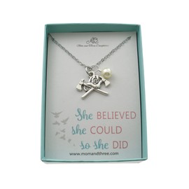 Firefighter Charm on an 18 Inch Stainless Steel Cable Chain with Lobster Claw Clasp Accented by a Crystal Pearl. Firefighter Gift. Gifts for Women. Jewelry