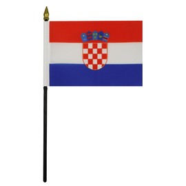 AZ FLAG - Tischflagge Kroatien - 15x10 cm Goldene Splitze - Kroatische Tischfahne 10 x 15 Cm - Flaggen