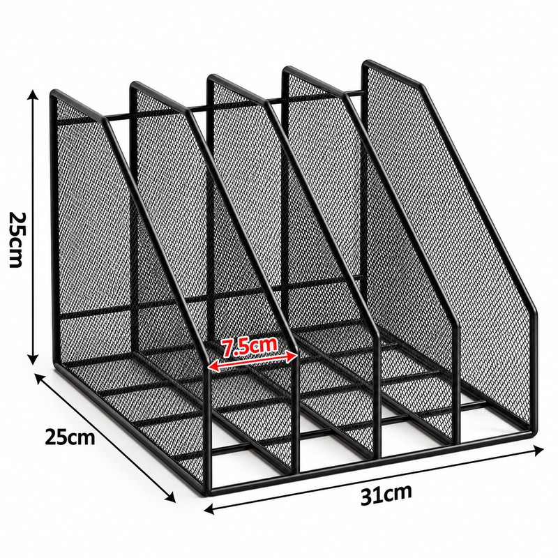 Metal Mesh Desk File Organizer for Documents and Books –