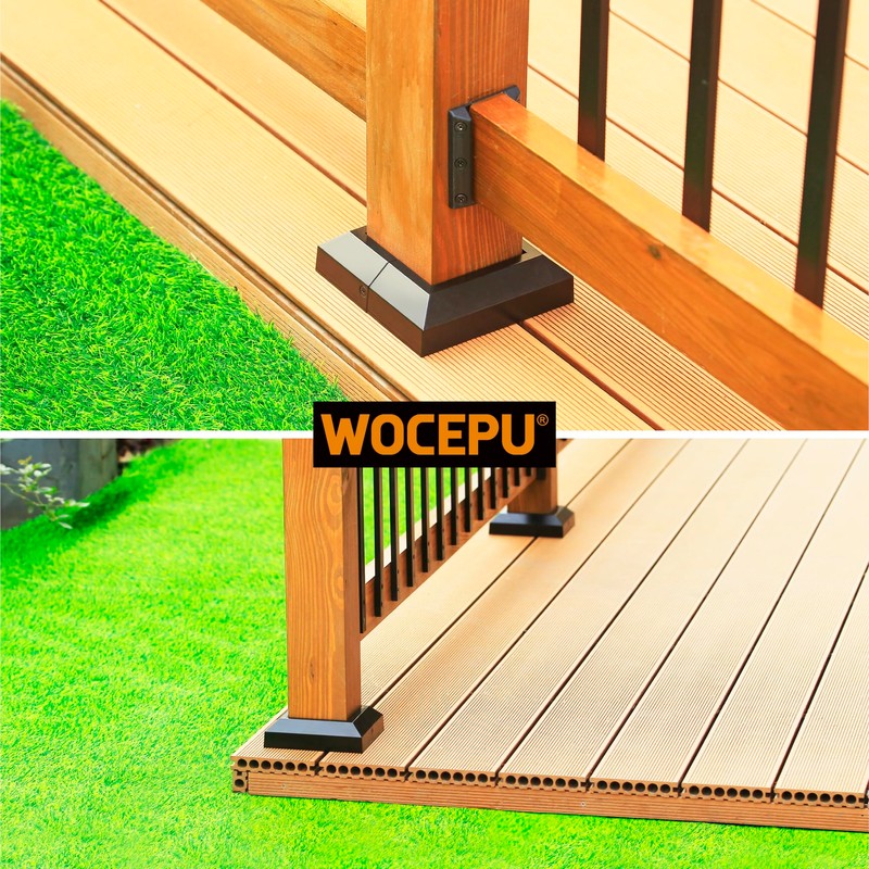 Wocepu 12 pcs 4x4 (Actual: 3.5"x3.5") Aluminum Deck Post Base