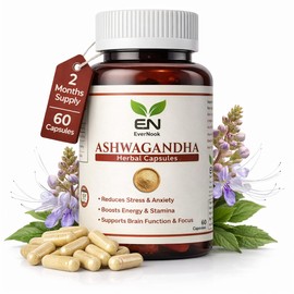 Ashwagandha Capsules 500mg – 60 Vegetarian Herbal Capsules – Natural Stress & Anxiety Support – Energy, Stamina & Focus Booster – Ayurvedic Herbal Supplement for Men & Women