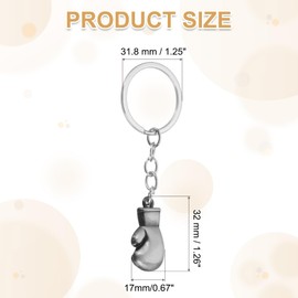 PATIKIL Boxing Gloves Keychain, 2 Pcs Mini Cute Boxing Key Chain Sport Pendant Key Ring Bag Backpack Decor for Men Women Party Gifts Favors, Deep Gray