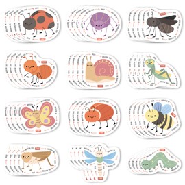 48 Pcs Insect Anxiety Sensory Stickers with 2 Different Texture, Breathing Feature Calm Strips for School Counselor Supplies, Classroom Fidget Calming Stickers for Kids