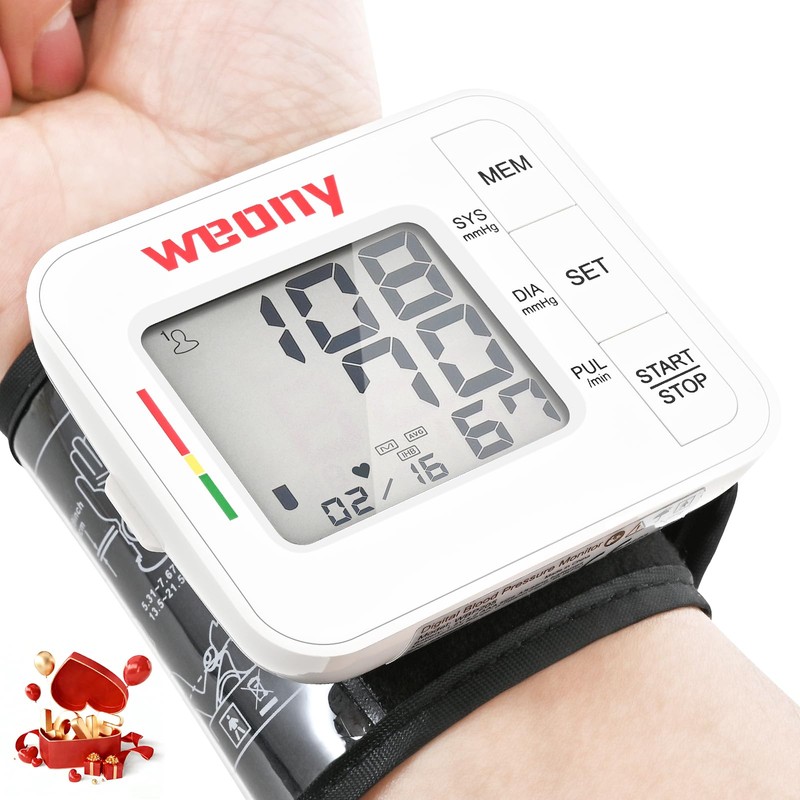 Tensiómetro automático de muñeca para uso doméstico, brazalete ajustable (5,3-8,5),
