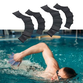 UNIQOCK 2 Pair Silicone Swimming Gloves Webbed Swim Gloves Finger Frog Type Water Resistance Gear Paddle Fins