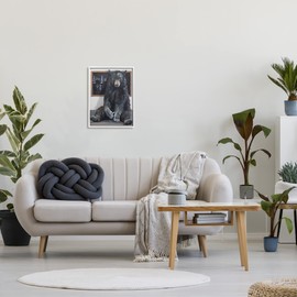 Stupell Industries Forest Bear Teacher Algebra Equation Math School Room, Designed by Kamdon Kreations White Framed Wall Art, 16 x 20