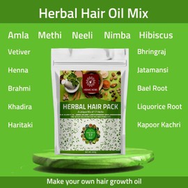 Hebhac Herbs Herbal Mix Powder Made with 17 Traditional Herbal Oil Mix for Thick, Long Hair Growth & Care (7 oz)