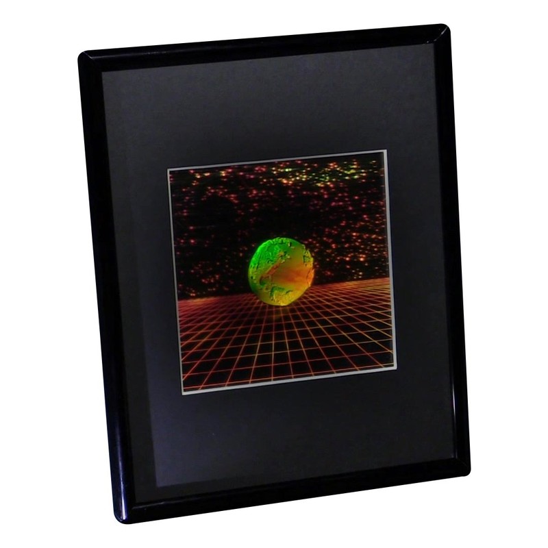 3D Earth with Grid Hologram Picture (Framed), Collectible Embossed Type