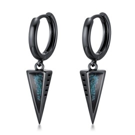 Feather / Sword / Lace / Cross Drop Earrings for Men Women 925 Sterling Silver Punk Earring with Turquoise Gothic Jewellery Birthday Gift, small, Sterling Silver Sterling silver Turquoise1, Turquoise