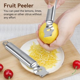 New Lemon Lime Orange Fruit Citrus Zester Peeler Kitchen Steel Craft