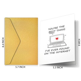 PIUST Funny Anniversary Card for Him Her, Romantic Online Dating Greeting Card, Internet Dating Valentines Day Card, Best Thing I've Found on the Internet (18)