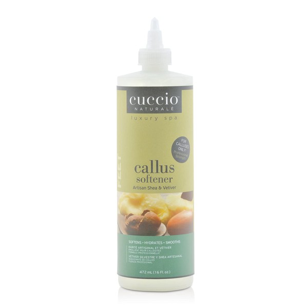 Cuccio Naturale Professional Strength Callus Softener Treatment - Aids In Fast And Easy Removal Of Hard Skin - Smoothens And Hydrates To Reveal Healthy Skin - Artisan Shea And Vetiver - 16 Oz