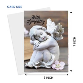 90210 Exotics Peaceful Angel Sympathy Greeting Card – Larger Size 5x7 - Comforting Sentiment Inside - Bereavment, Loss of a loved one, Grief, Memorial