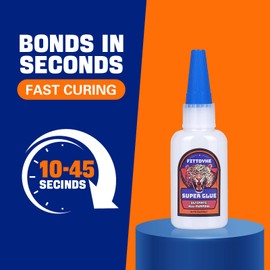 Super Glue Clear 30 g(1.06 oz.), Strong Fast Drying Waterproof Liquid Adhesive for Plastic, Metal, Wood, Rubber, Ceramic, Leather Repair,Rhinestone Jewelry, DIY Crafts