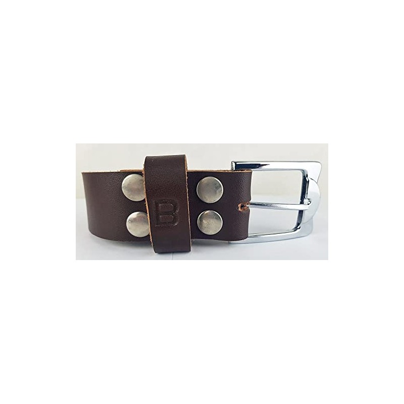 Men's Genuine Leather Belt with Buckle Brown from 90-160 cm