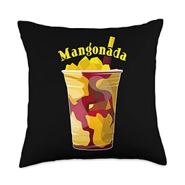 Graphic Mangonada Recipe Mangonada Drink Throw Pillow, 18x18, Multicolor