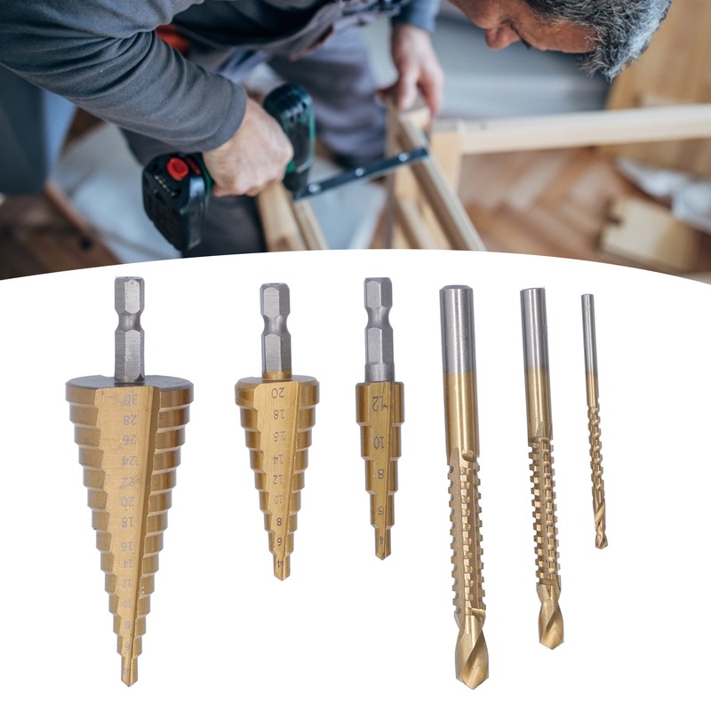 Step Drill Bits Serrated Spiral Bits High Speed Steel Woodworking