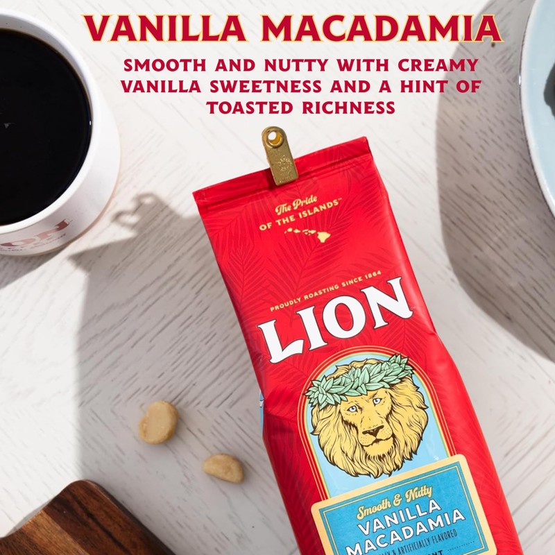 Lion Coffee, Arabica Coffee Beans, Light Roast Whole Bean Coffee,