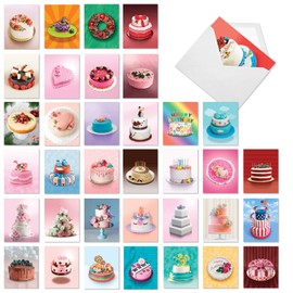 Cakes for All Seasons: 36 Assorted Blank All Occasions Cards Displaying Tasty Treats to Share Your Sentiment, with Envelopes. AM7074OCB-B1x36
