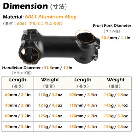 TRIWONDER 7 Degree 31.8 Bike Stem Bicycle Handlebar Stem Riser Bar Clamp for Mountain Bike Road Bike BMX MTB 110mm