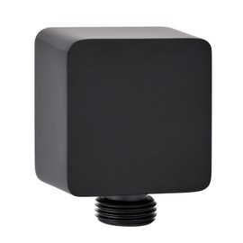 JetsBath Wall Supply Elbow, Wall Elbow for Hand Held Shower, Solid Brass Square Wall Mount Supply Elbow in Matte Black, JB-022MB