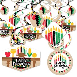 Big Dot of Happiness Happy Kwanzaa - African Heritage Holiday Party Decor - Party Decoration Swirls - Set of 40