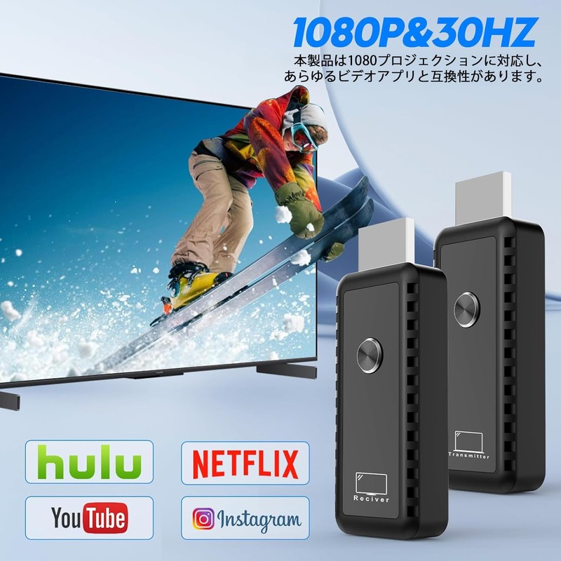 Wireless HDMI Wireless Transmitter and Receiver Set, Small, Extended Mode,