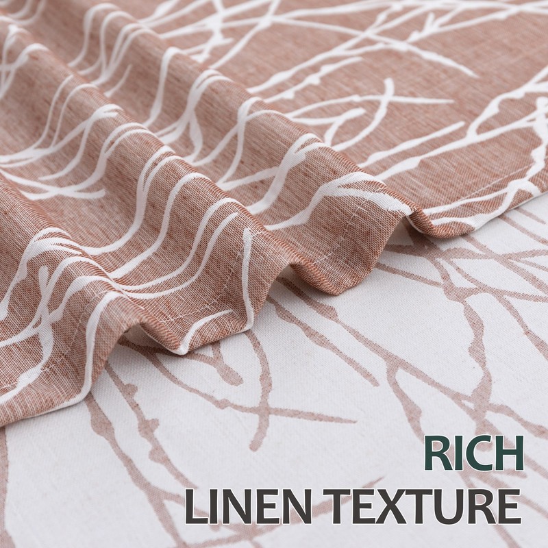 Boho Terracotta Curtains 84 Inch Length for Living Room Darkening