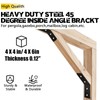 VEVIVOOVY 4pcs Flush Inside 45 Degree Angle Bracket,L/10 xW/3" Heavy