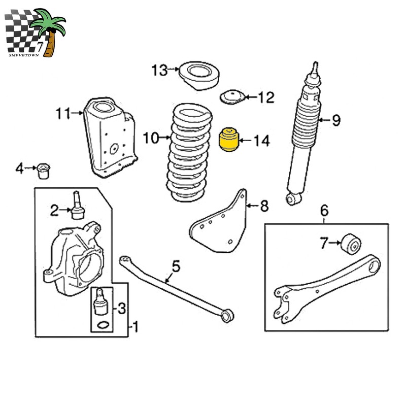SMFVBTDWN7 Front Bump stop, Fits Frod F250 F350 4WD 2005-2024