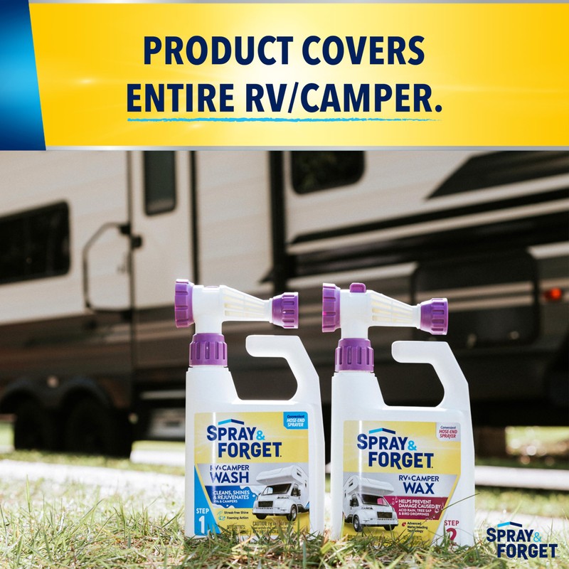 Spray & Forget RV & Camper Wash and Wax Combo,