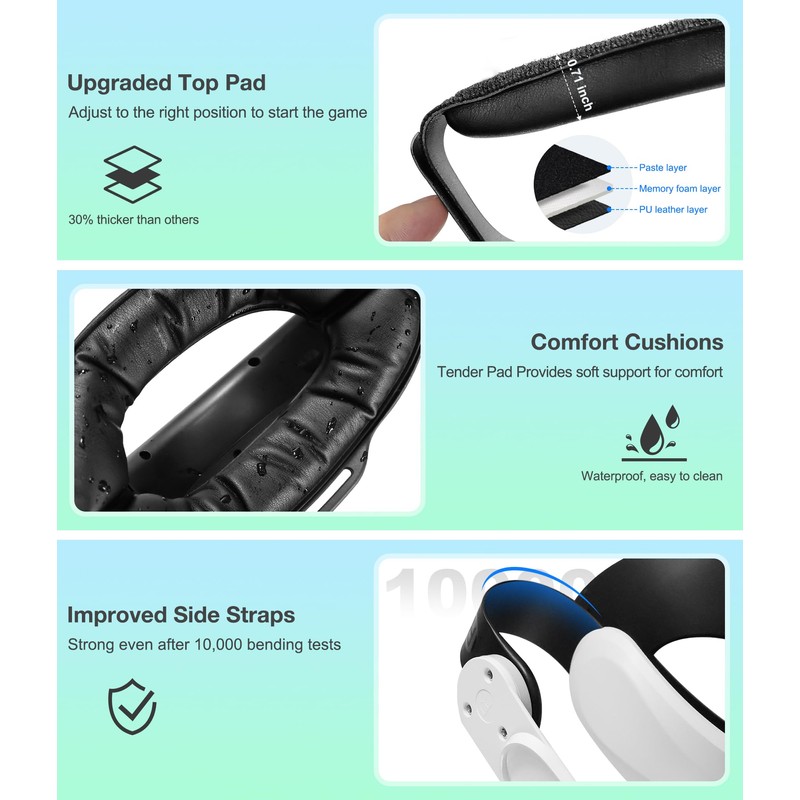 DXKK Head Straps for Meta Quest 3/Quest 3s/Quest 2 with