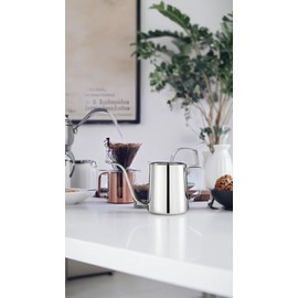 Gooseneck Kettle for Pour Over - 12oz Stainless Steel Coffee & Tea Pot, Portable Camping Design, Precision Spout for Even Brewing, Travel Outdoor Use