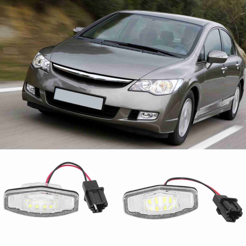 Pair of LED License Plate Lamp White Light 34100S0A013 Fit
