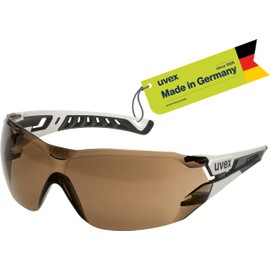 Uvex pheos nxt - premium safety glasses - anti-fog interior, extremely scratch-resistant and chemical resistant exterior - white/black, tinted - one size