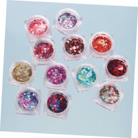 Mikinona 18pcs Heart Design Nail Sequins for Manicure Art Multicolored Paillettes Stickers for Nail Decoration and Creative Accessories Random Colors