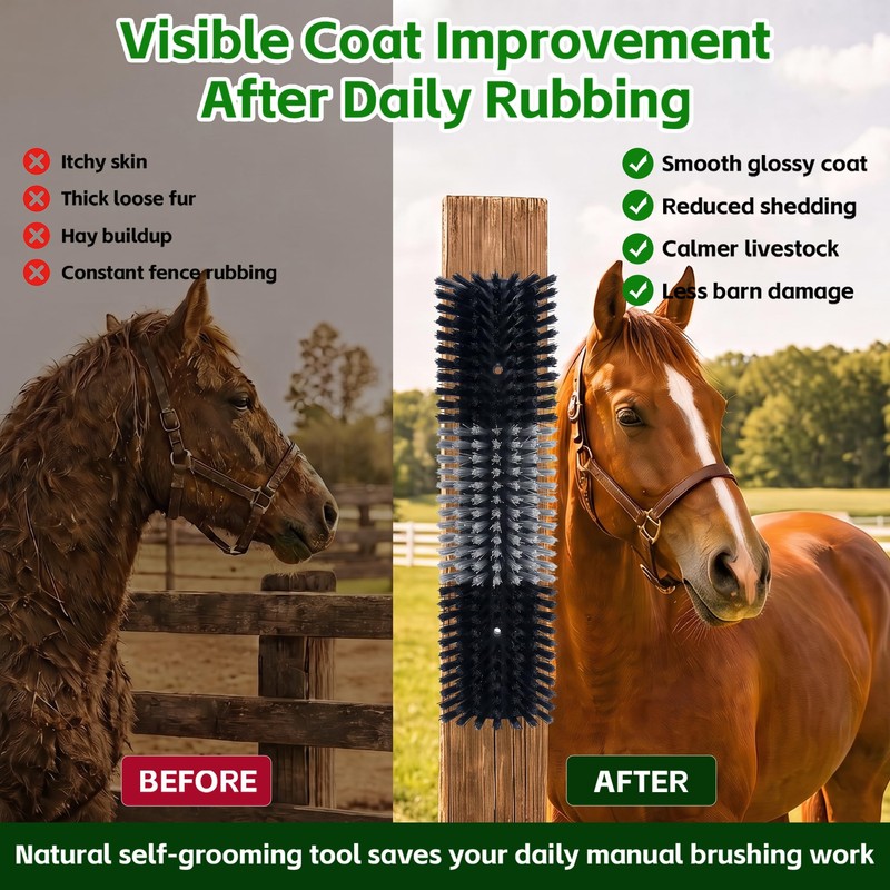 Livestock Scratch Brush for Cattle, Horses, Goats, Cow, Durable Scratching